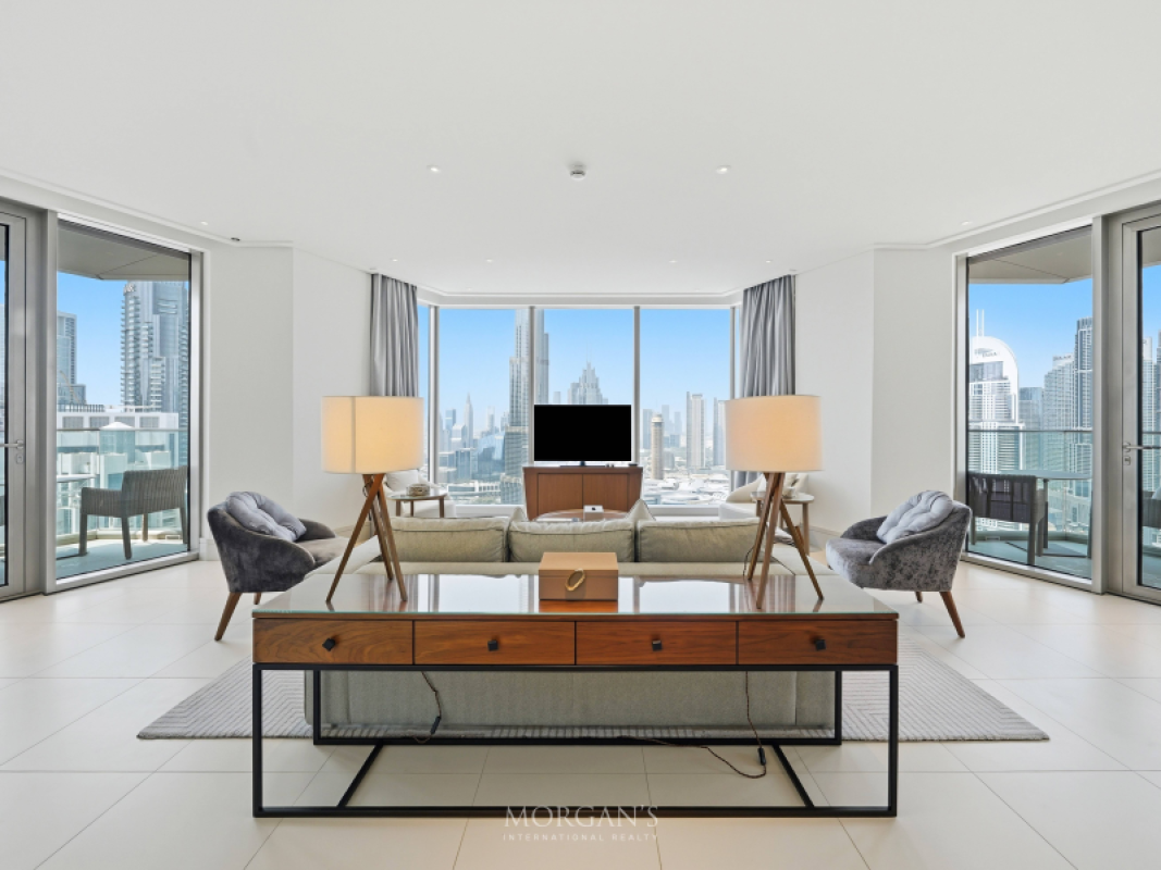 Rare 3BR+Maid | Full Burj and Fountain View | Downtown Dubai